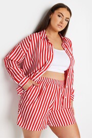 Yours Curve Red Stripe Co-Ord Shorts - Image 1 of 5