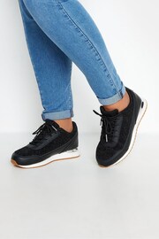 Yours Curve Black Glitter Meic Trim Trainers In Wide E Fit - Image 5 of 5