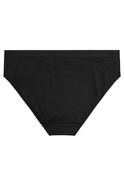 Yours Curve Black 5 Pack High Leg Briefs With Stretch - Image 2 of 4