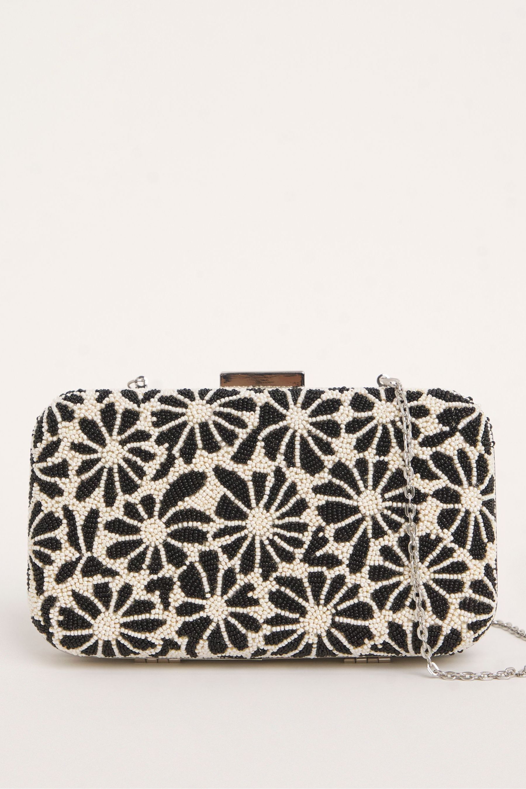 Floral beaded clutch bag on sale