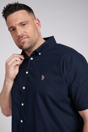 U.S. Polo Assn. Mens Blue Big & Tall Short Sleeve Oxford Shirt - Image 2 of 3