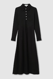 Reiss Black Rosina Jersey Polo Maxi Dress - Image 2 of 6