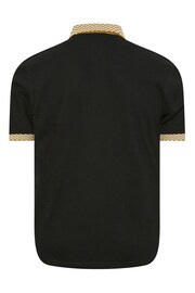 BadRhino Big & Tall Black Jacquard Collar Polo Shirt - Image 2 of 2