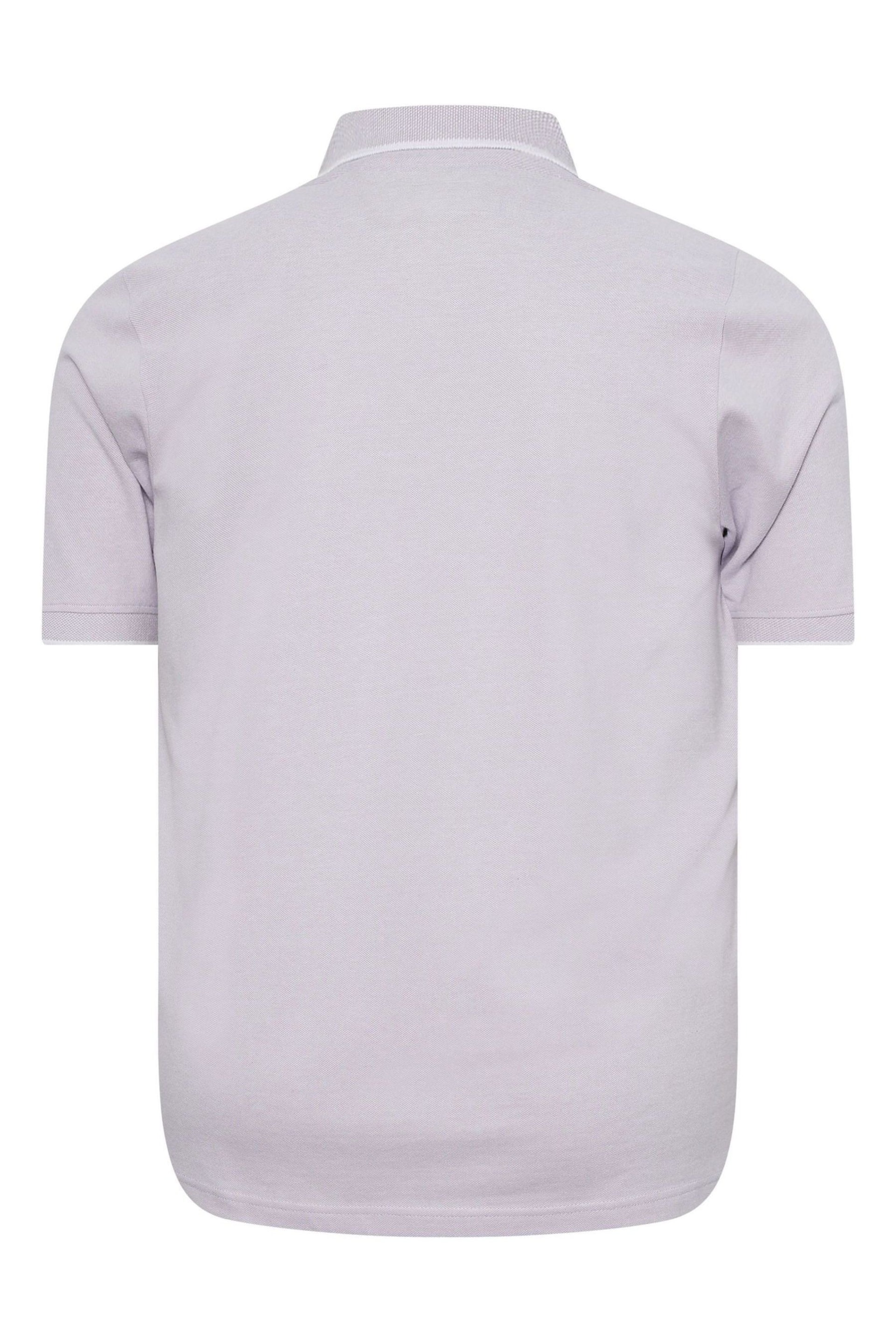 BadRhino Big & Tall Purple Birdseye Short Sleeve Polo Shirt - Image 3 of 3