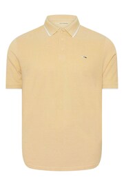 BadRhino Big & Tall Yellow Birdseye Short Sleeve Polo Shirt - Image 1 of 2