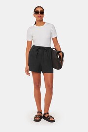Whistles Petite Linen Elasticated Black Shorts - Image 3 of 5