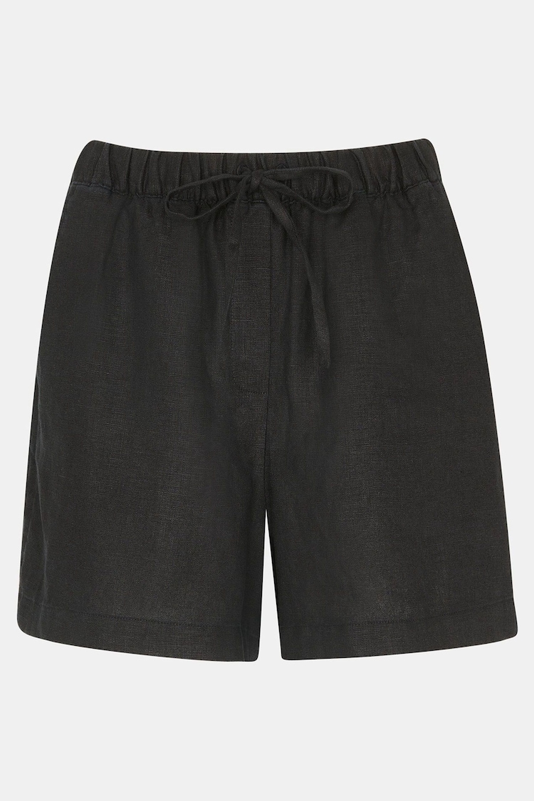 Whistles Black Petite 100% Cotton Elasticated Shorts - Image 5 of 5