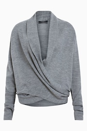 AllSaints Grey Wasson Pirate Cardigan - Image 8 of 8