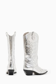 AllSaints Silver Dolly Boots - Image 6 of 8