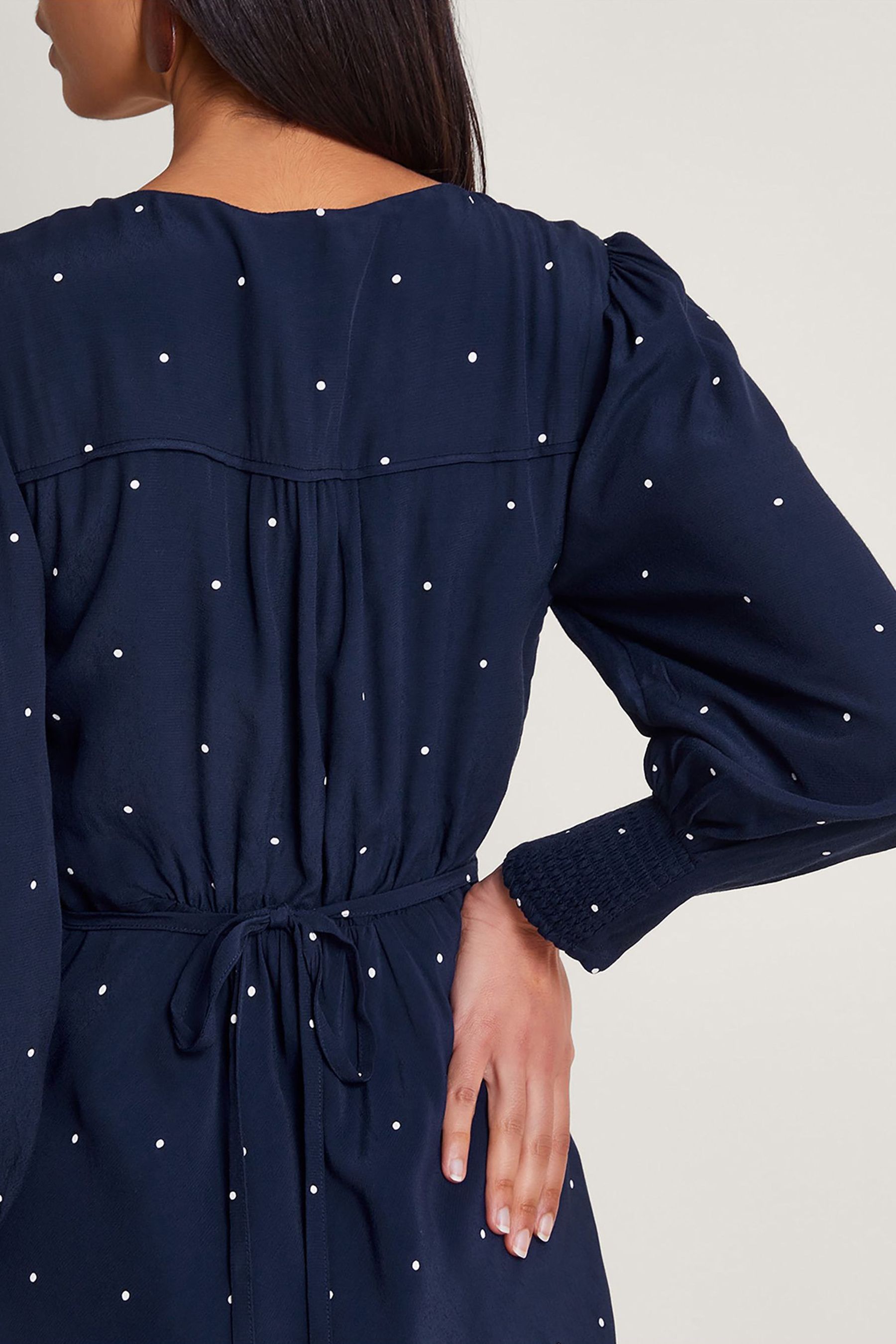 Buy Monsoon Blue Stella Spot Corsage Dress from Next Luxembourg