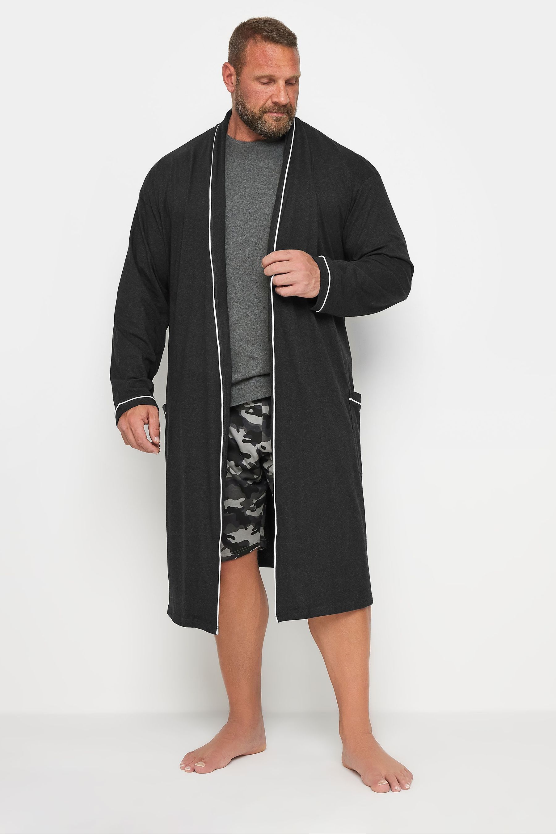 Buy BadRhino Big Tall Dark Grey Jersey Dressing Gown from the Next UK online shop