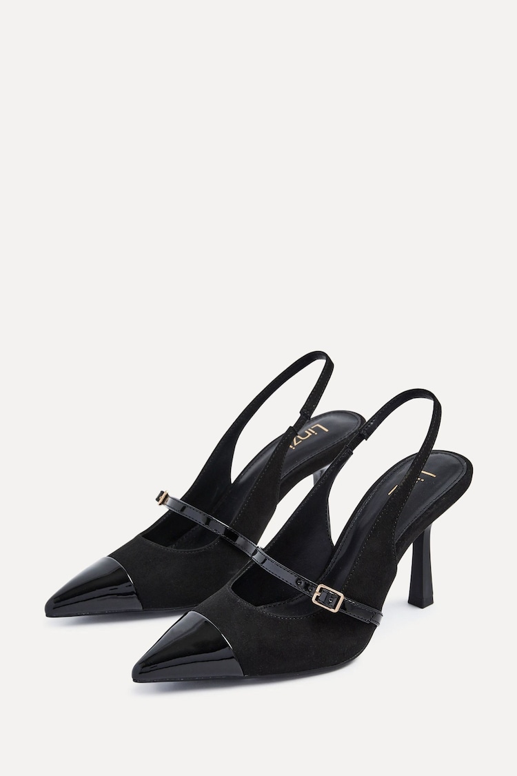 Linzi Black Maze Slingback Court Heels With Buckle Front Strap - Image 5 of 5