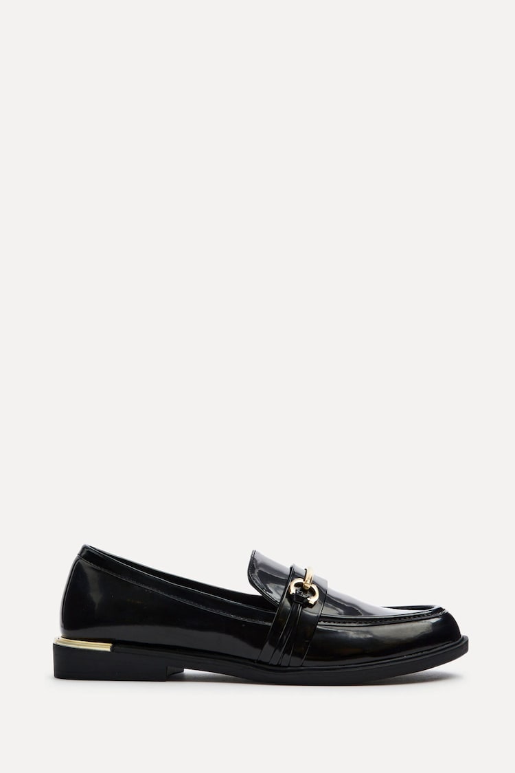 Linzi Black Breeze Gold Trim Slip-On Loafers - Image 2 of 5