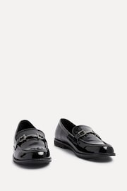 Linzi Black Belle Patent Slip-Ons Loafers With Gold Trim - Image 3 of 5