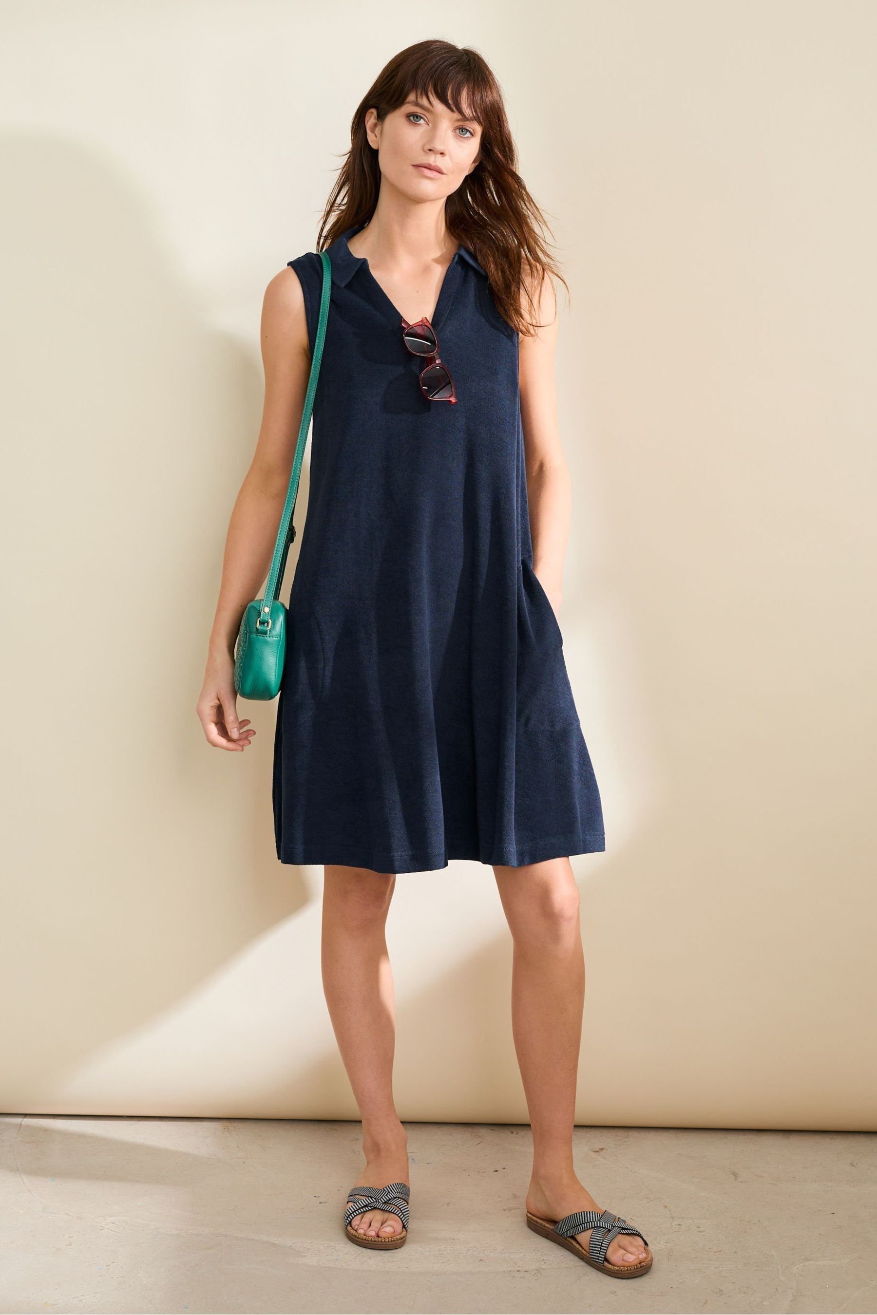 Buy Seasalt Cornwall Blue Pentas Terry Towelling Dress from Next Luxembourg