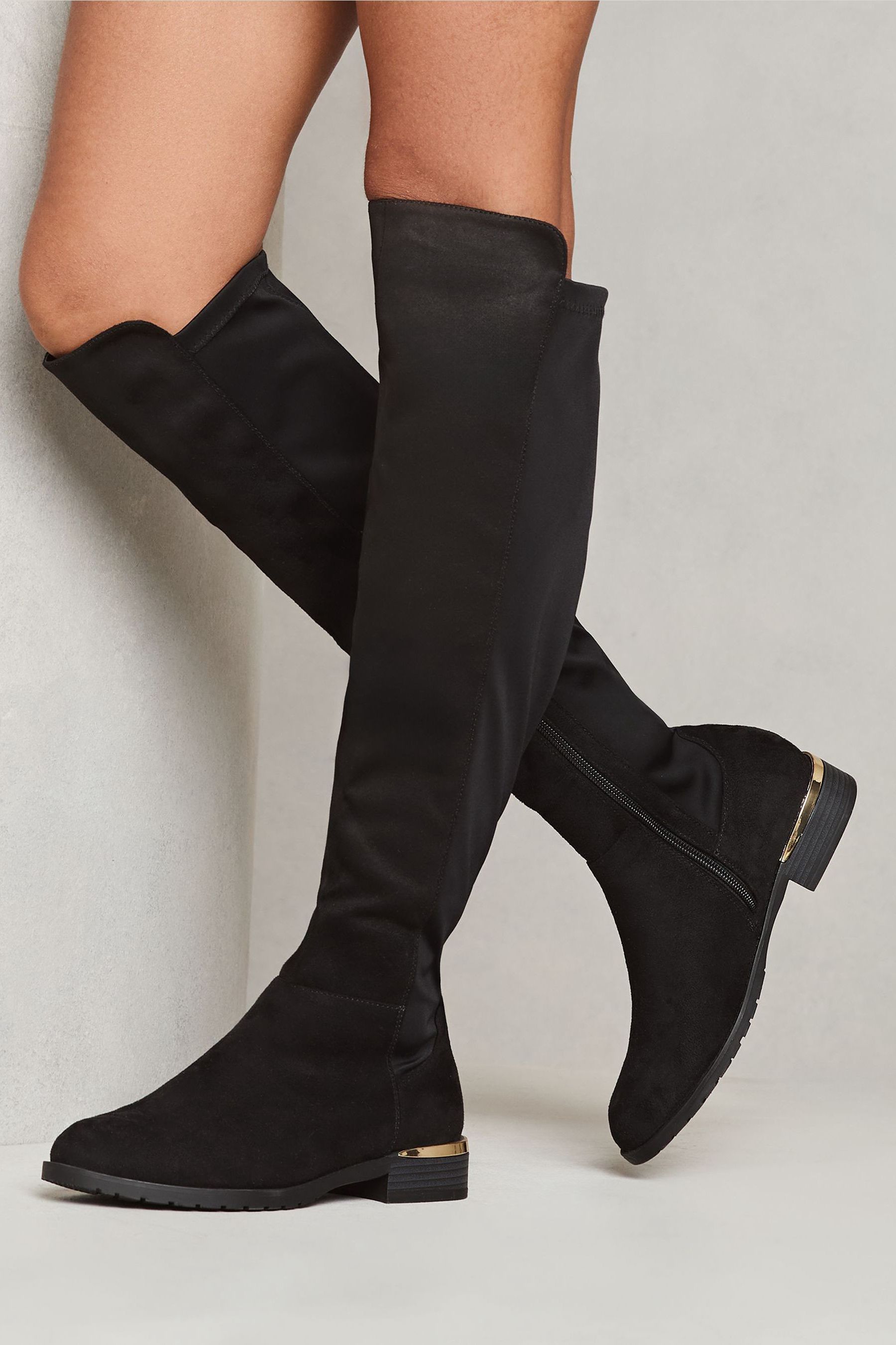 Long suede flat boots new arrivals