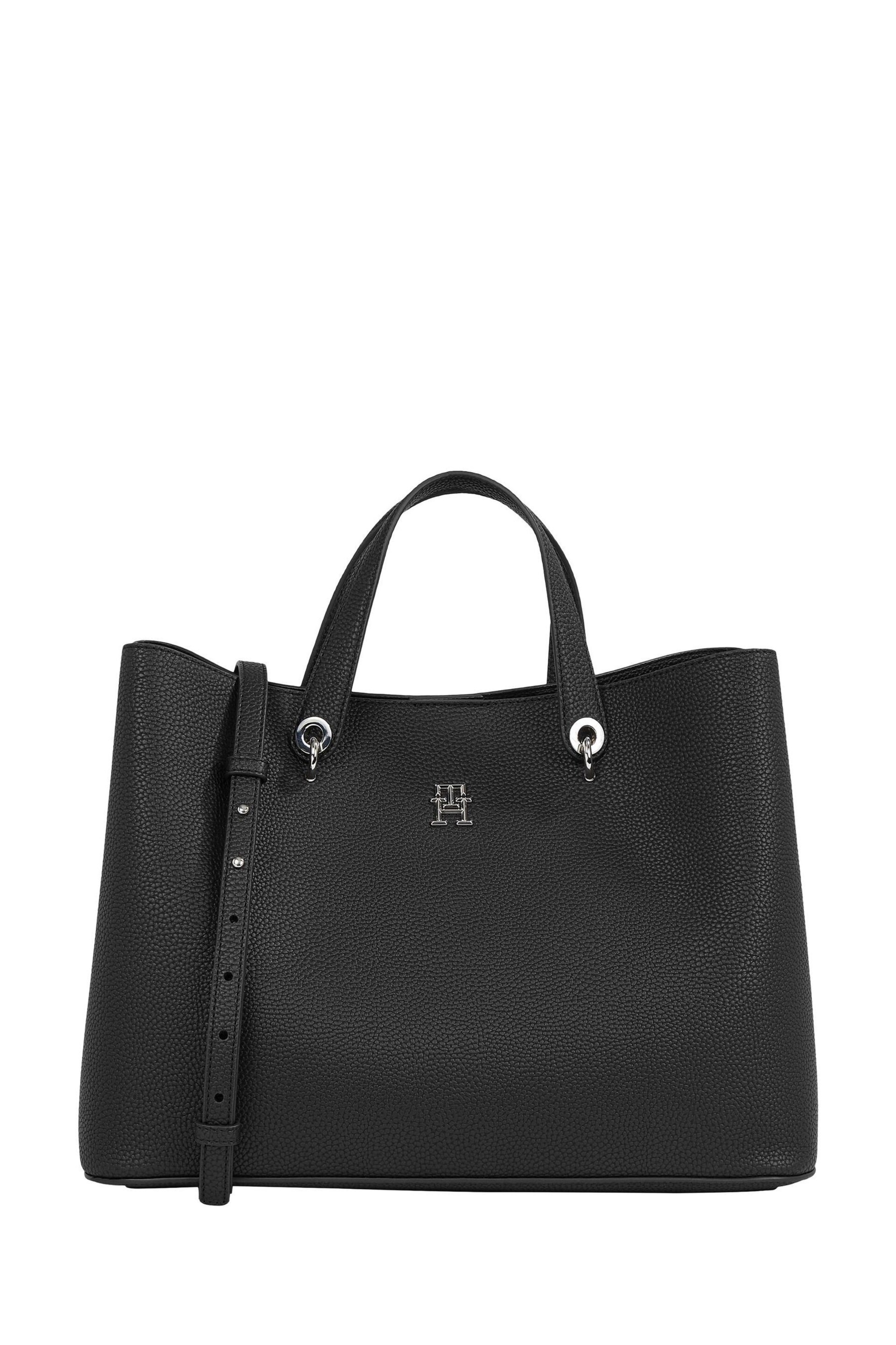 Tommy Hilfiger Emblem Black Satchel - Image 2 of 4