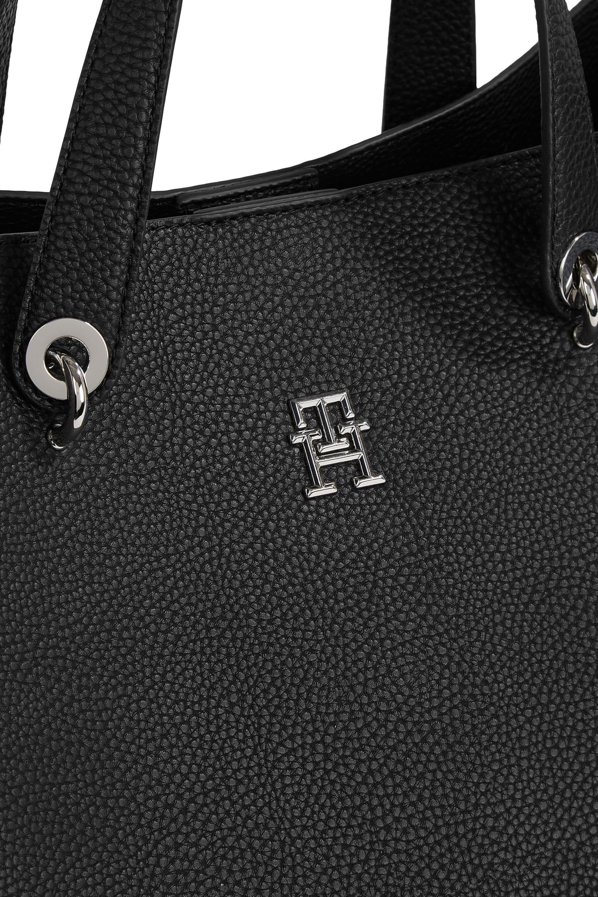 Tommy Hilfiger Emblem Black Satchel - Image 3 of 4