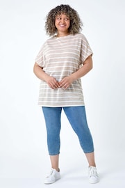 Roman Natural Stripe Stretch Knit T-Shirt - Image 2 of 5