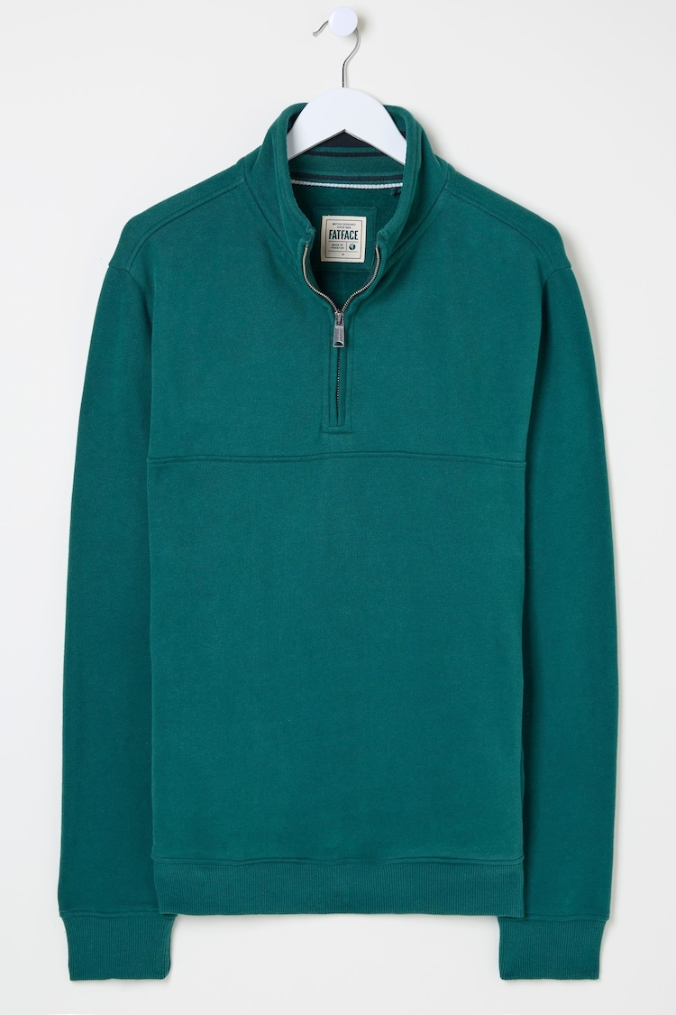 FatFace Dark Teal Brooke Half Neck 100% Cotton Sweatshirt - Image 5 of 5