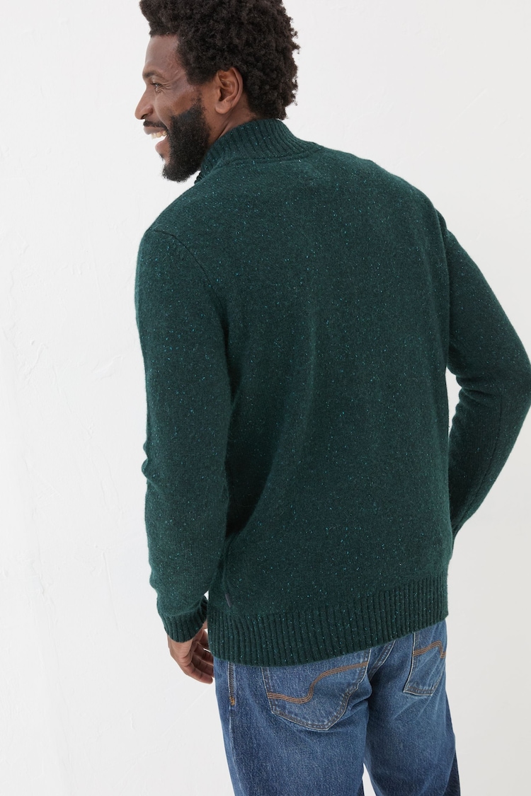 FatFace Dark Green Lambswool Half Neck Jumper - Image 2 of 6