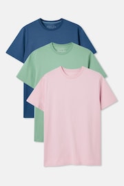 Joules Denton 3 Pack Mixed Colours Crew Neck T-Shirts - Image 1 of 4