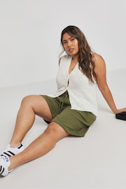 Simply Be Green Cheesecloth Shorts - Image 1 of 4