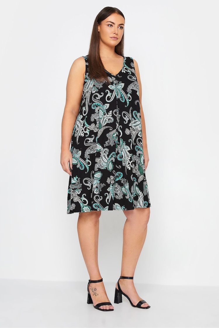 Evans Paisey Print Black Dress - Image 1 of 4