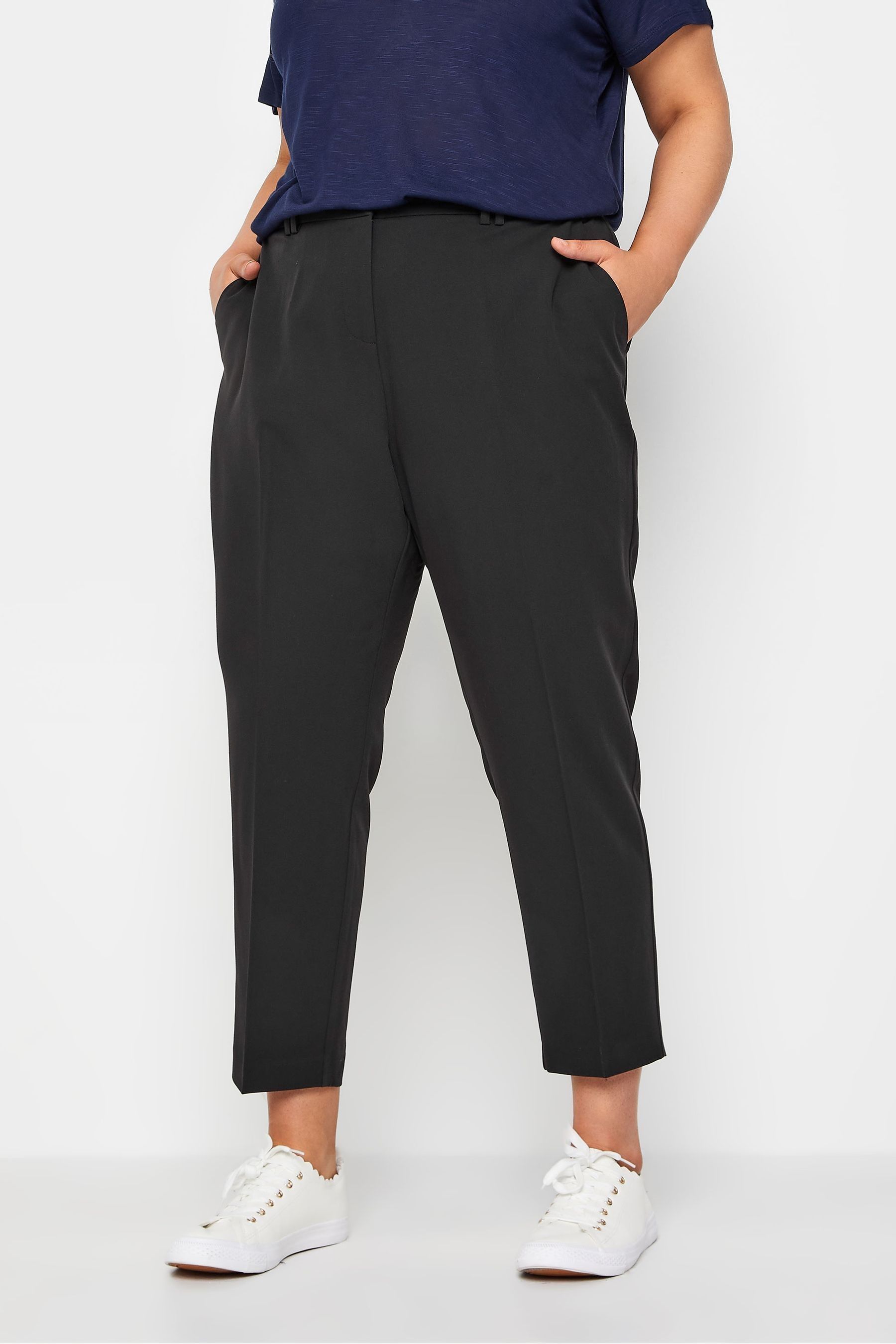 Buy Evans Black Slim Leg Cropped Trousers from Next Gibraltar