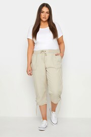Evans Navy Blue Elasticated Waist Cropped Trousers - Image 2 of 2