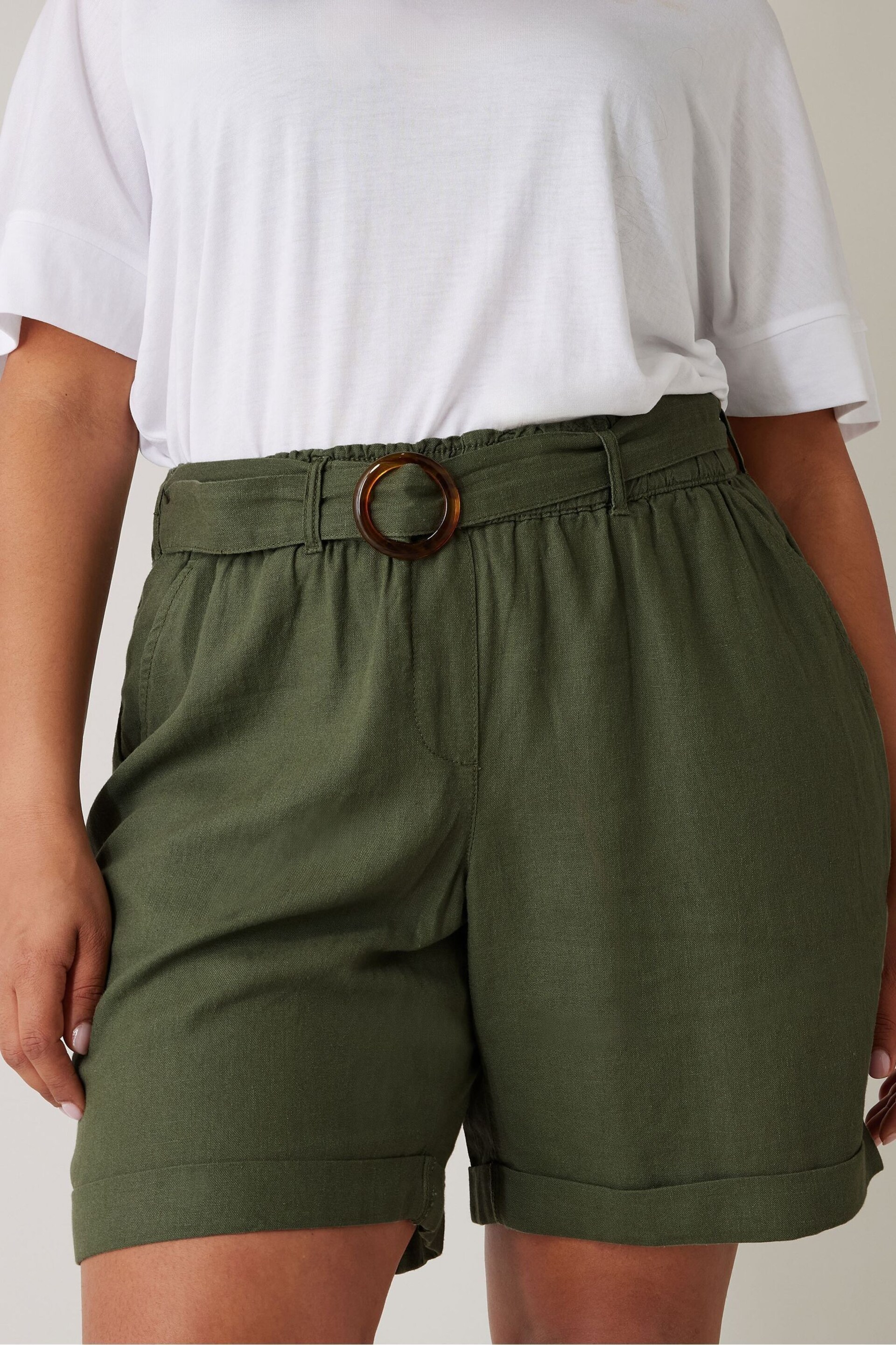 Evans Green Paperbag Waist Shorts - Image 4 of 5