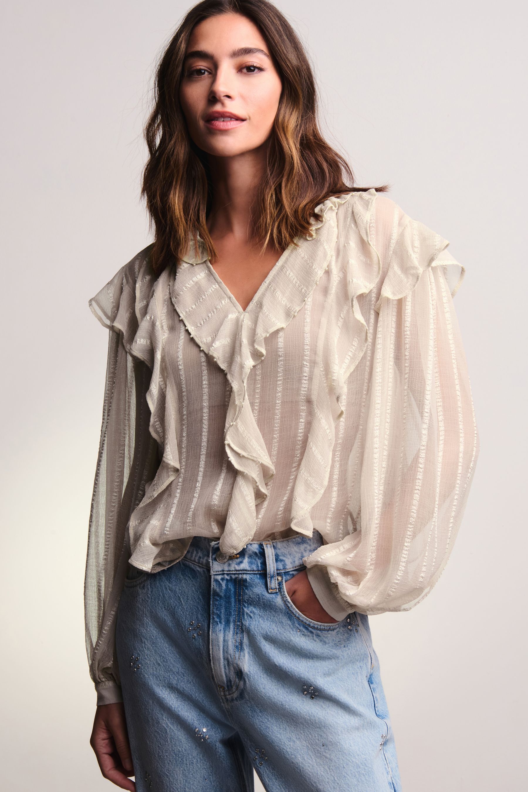 Sheer ruffle top 2025