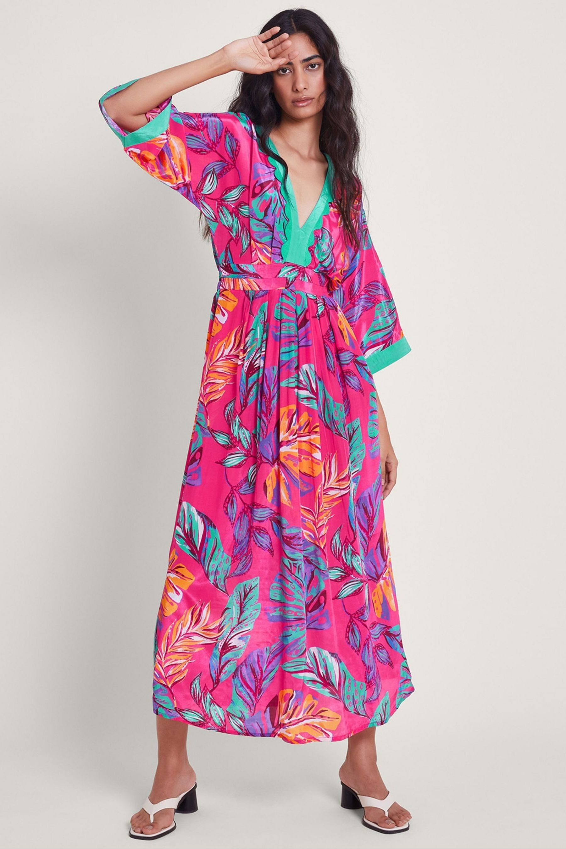 Monsoon pink maxi dress store