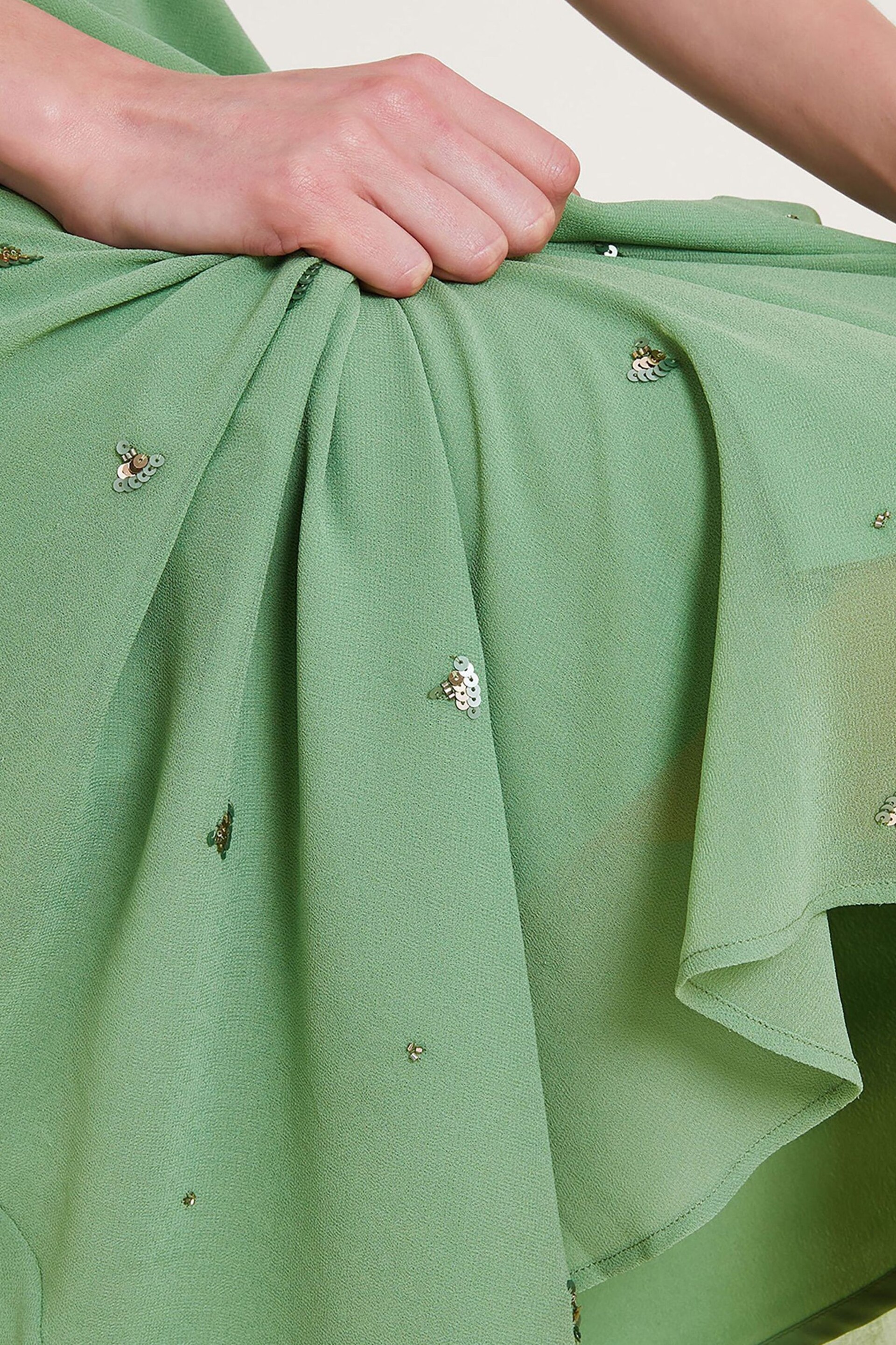 Monsoon Green Leona Embellished Dress - Image 3 of 5