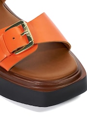 Dune London Orange Loells Buckle Flatform Sandals - Image 8 of 8