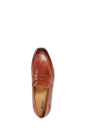 Dune London Brown Strategic Crush Back Leather Loafers - Image 6 of 7