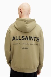 AllSaints Green Access Over The Head Hoodie - Image 4 of 5