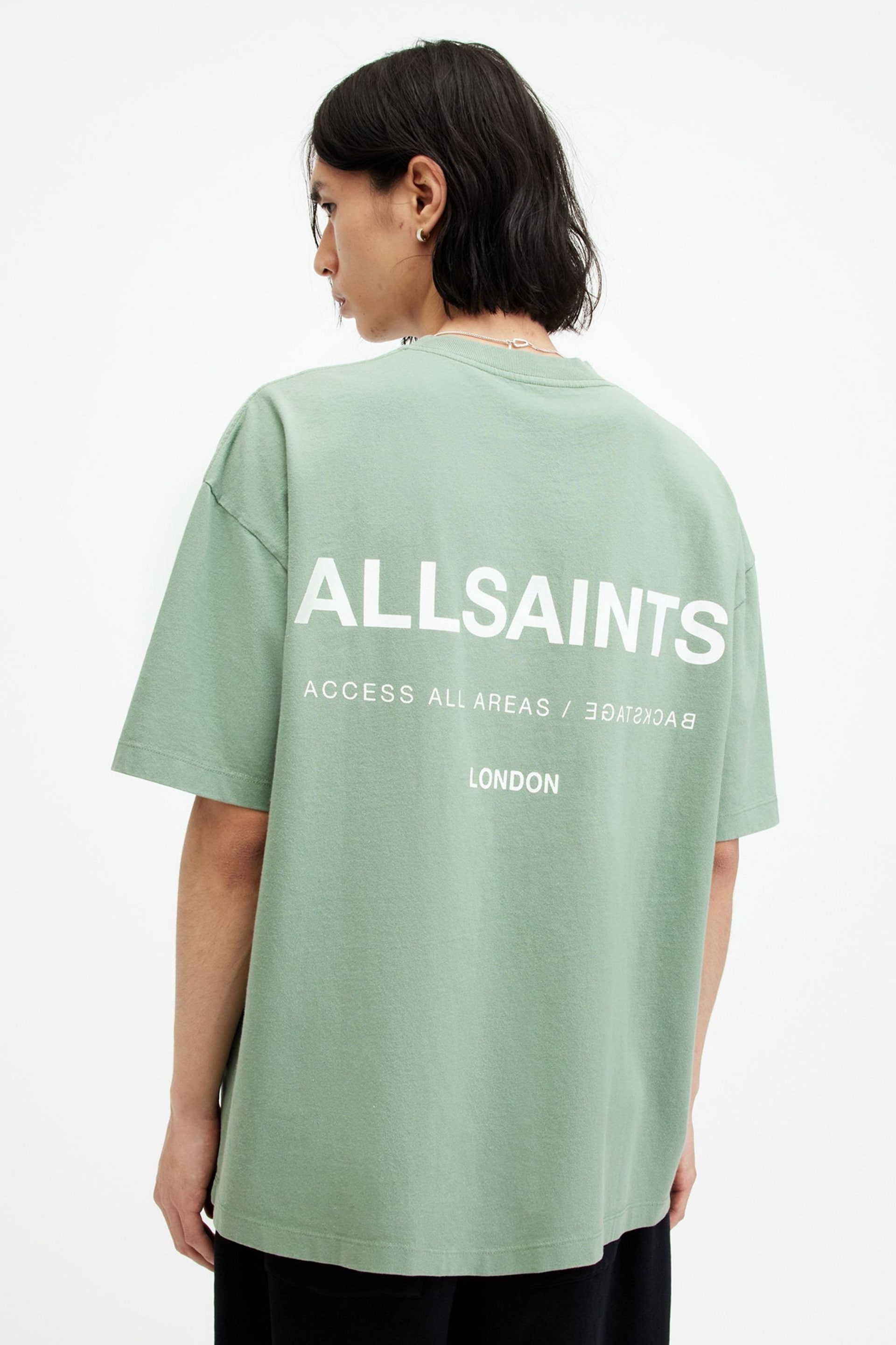 AllSaints Green Access Short Sleeve Crew T-Shirt - Image 6 of 7