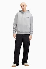 AllSaints Grey Access Over The Head Hoodie - Image 3 of 8