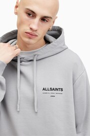 AllSaints Grey Access Over The Head Hoodie - Image 4 of 8