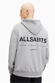 AllSaints Grey Access Over The Head Hoodie - Image 7 of 8