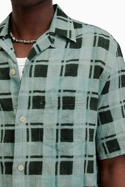 AllSaints Green Big Sur Short Sleeve Shirt - Image 4 of 7