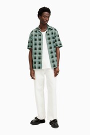 AllSaints Green Big Sur Short Sleeve Shirt - Image 5 of 7