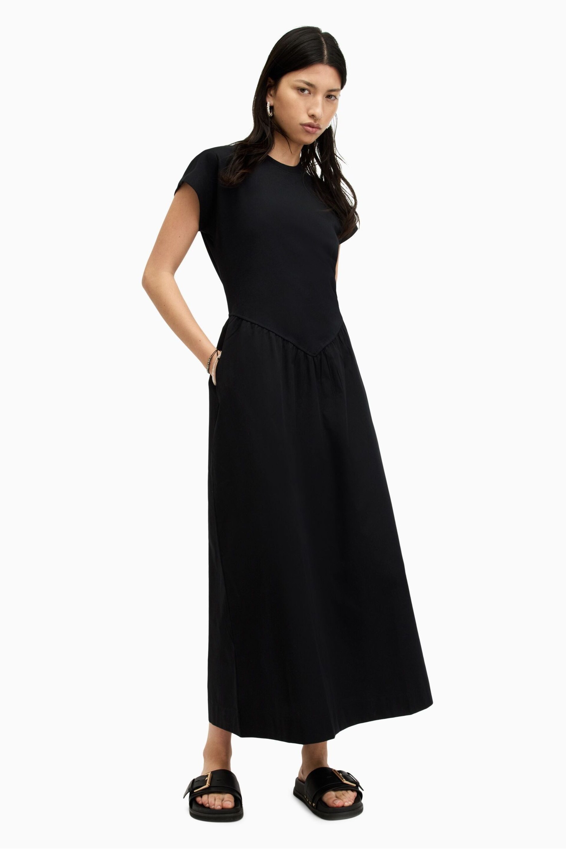 AllSaints Black Frankie Dress - Image 3 of 6