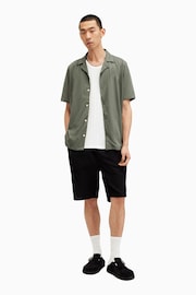 AllSaints Green Hudson Shortsleeve Shirt - Image 4 of 6