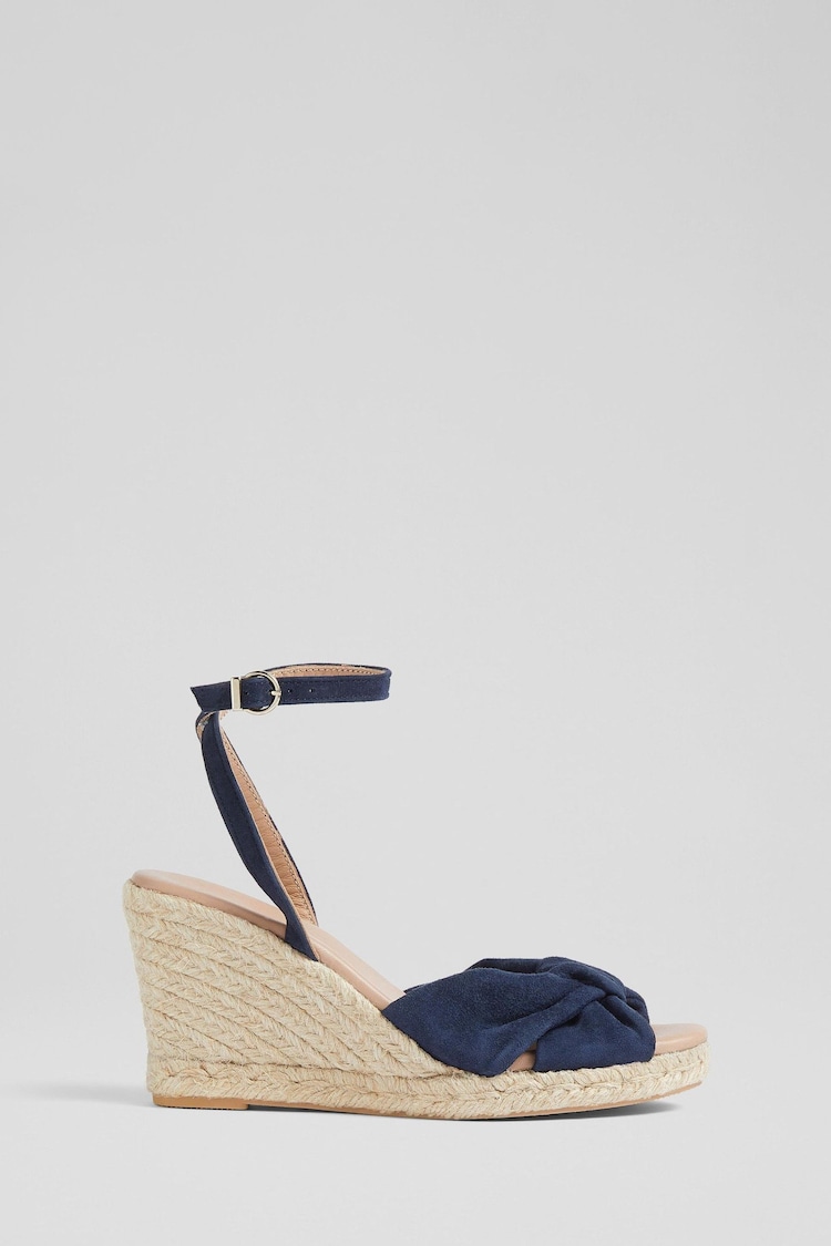 LK Bennett Blue Angela Suede Espadrille Sandals - Image 1 of 4