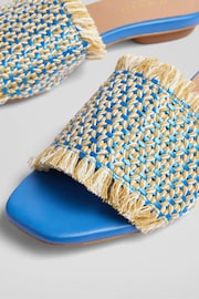 LK Bennett Blue Meera Raffia Flat Sandals - Image 3 of 3