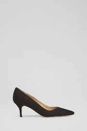 LK Bennett Farah Suede Asymmetric Kitten Heel Courts - Image 1 of 4