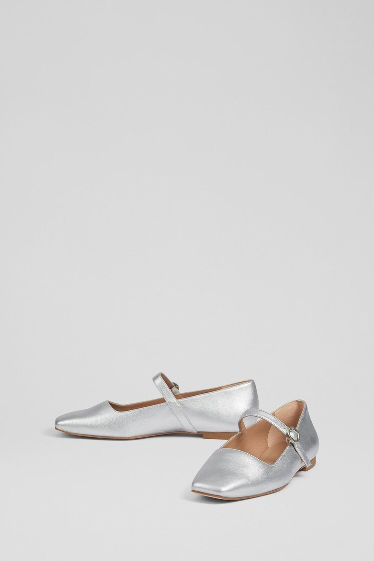 LK Bennett Silver Willow Leather Mary Jane Flats - Image 3 of 3