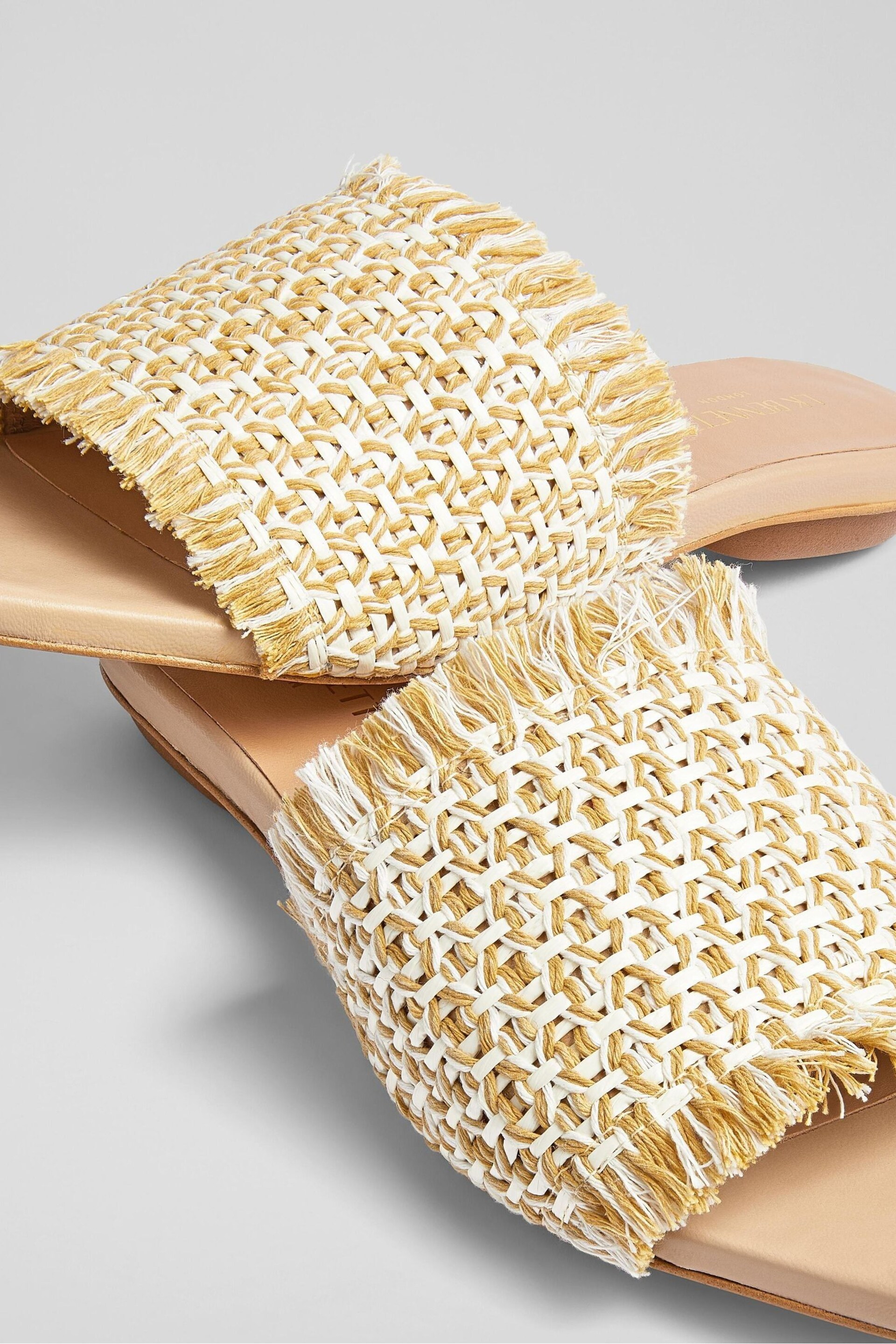 LK Bennett Meera Woven Raffia Flat Sandals - Image 2 of 3